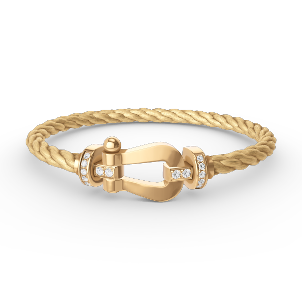 [Rosla]FORCE LARGE HORSESHOE HALF DIAMOND BRACELET GOLD