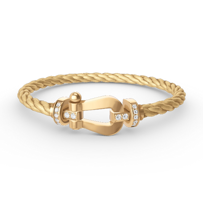 [Rosla]FORCE LARGE HORSESHOE HALF DIAMOND BRACELET GOLD