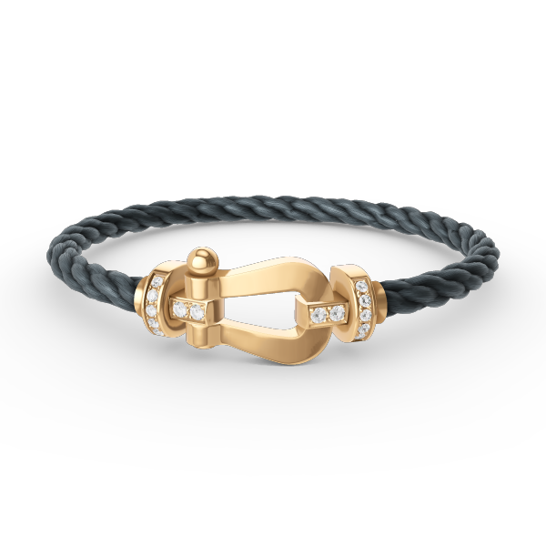 [Rosla]FORCE LARGE HORSESHOE HALF DIAMOND BRACELET GOLD