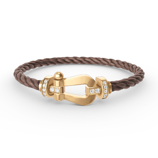 [Rosla]FORCE LARGE HORSESHOE HALF DIAMOND BRACELET GOLD