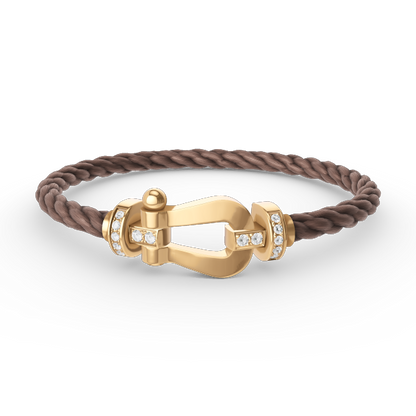 [Rosla]FORCE LARGE HORSESHOE HALF DIAMOND BRACELET GOLD