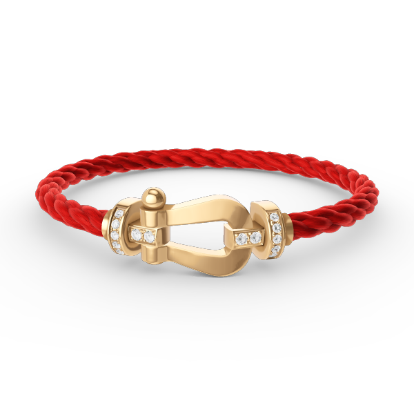 [Rosla]FORCE LARGE HORSESHOE HALF DIAMOND BRACELET GOLD