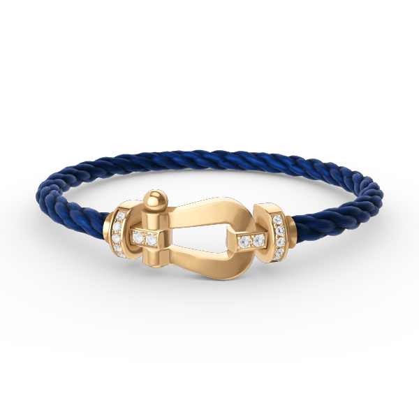 [Rosla]FORCE LARGE HORSESHOE HALF DIAMOND BRACELET GOLD