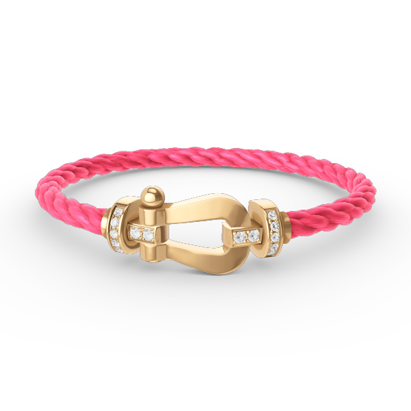 [Rosla]FORCE LARGE HORSESHOE HALF DIAMOND BRACELET GOLD