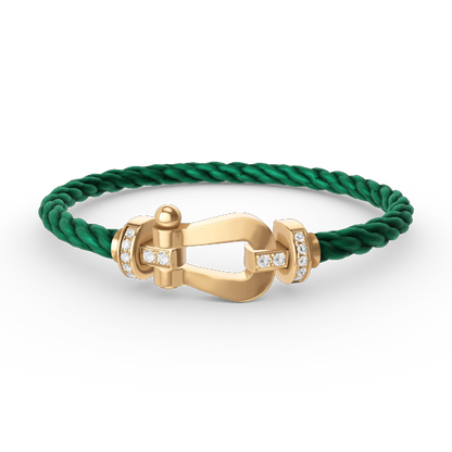 [Rosla]FORCE LARGE HORSESHOE HALF DIAMOND BRACELET GOLD
