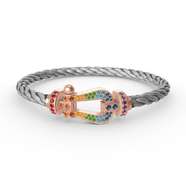 [Rosla]FORCE LARGE HORSESHOE  COLORED DIAMOND BRACELET ROSE GOLD
