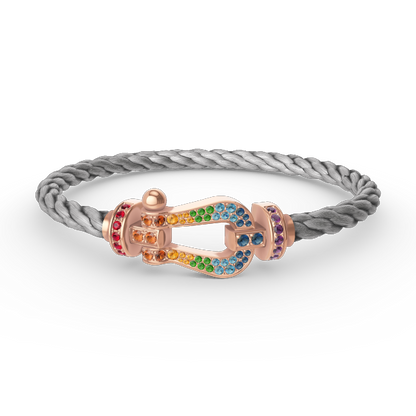 [Rosla]FORCE LARGE HORSESHOE  COLORED DIAMOND BRACELET ROSE GOLD