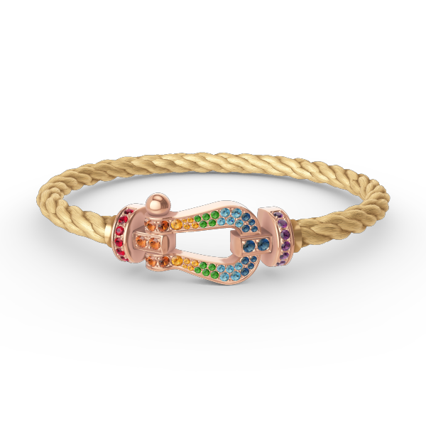 [Rosla]FORCE LARGE HORSESHOE  COLORED DIAMOND BRACELET ROSE GOLD