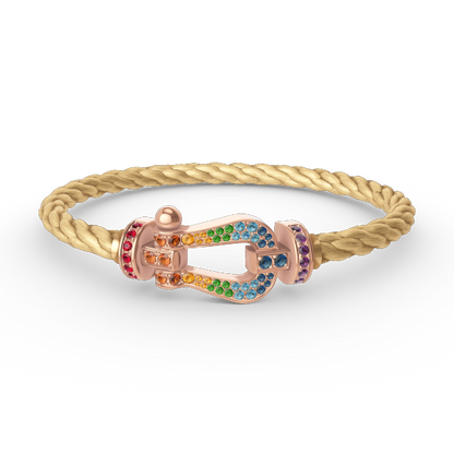 [Rosla]FORCE LARGE HORSESHOE  COLORED DIAMOND BRACELET ROSE GOLD