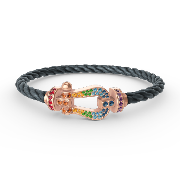 [Rosla]FORCE LARGE HORSESHOE  COLORED DIAMOND BRACELET ROSE GOLD