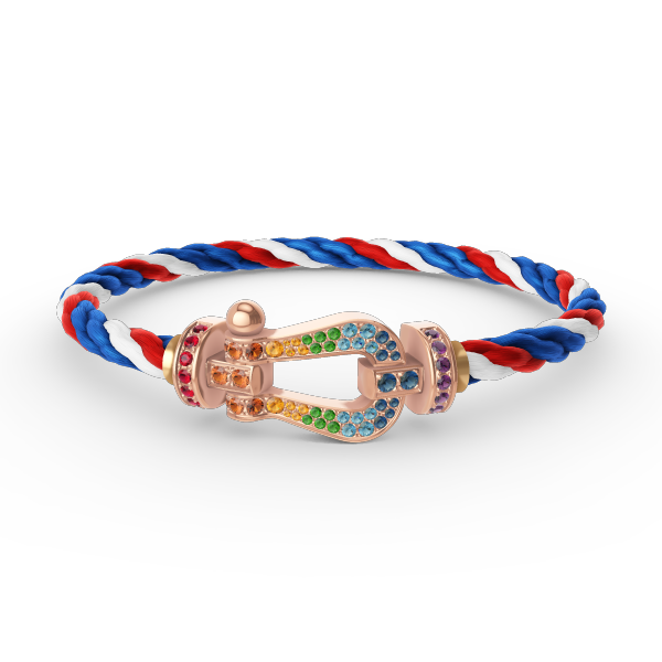 [Rosla]FORCE LARGE HORSESHOE  COLORED DIAMOND BRACELET ROSE GOLD