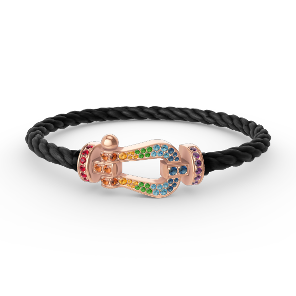 [Rosla]FORCE LARGE HORSESHOE  COLORED DIAMOND BRACELET ROSE GOLD
