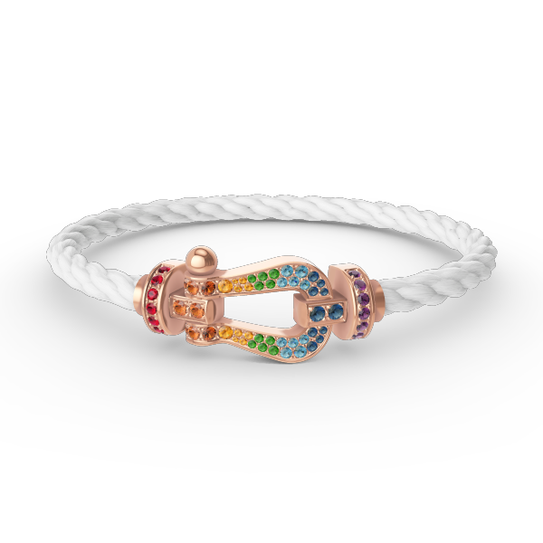 [Rosla]FORCE LARGE HORSESHOE  COLORED DIAMOND BRACELET ROSE GOLD