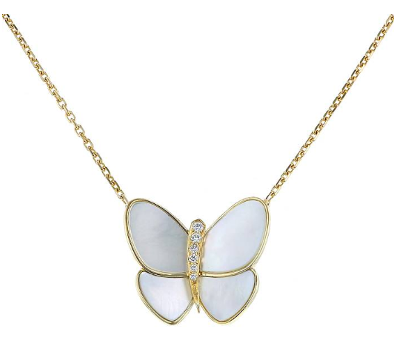 [Rosla]BUTTERFLY GOLD MOP DIAMOND NECKLACE