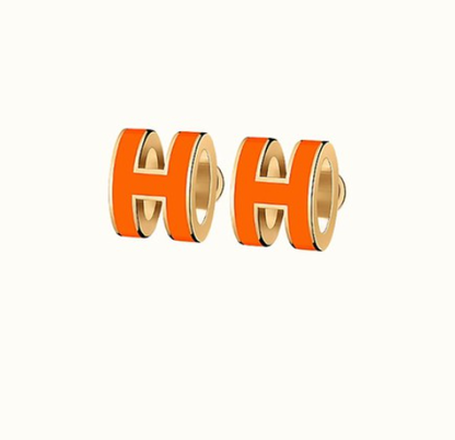 [Rosla]MINI POP H EARRINGS ORANGE