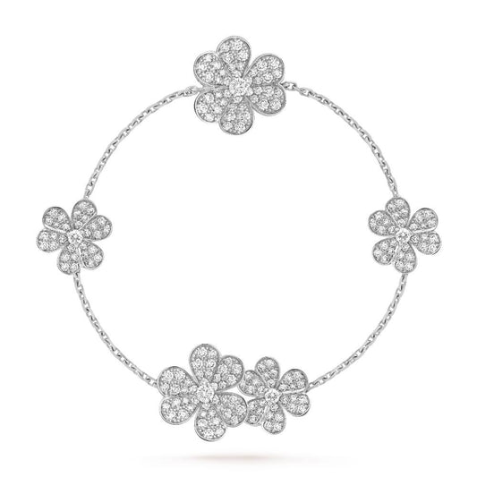 [Rosla]FRIVOLE SILVER 5 FLOWERS BRACELET
