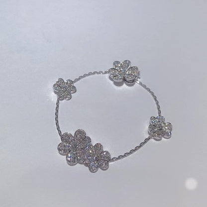 [Rosla]FRIVOLE SILVER 5 FLOWERS BRACELET