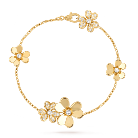 [Rosla]FRIVOLE GOLD 5 FLOWERS BRACELET