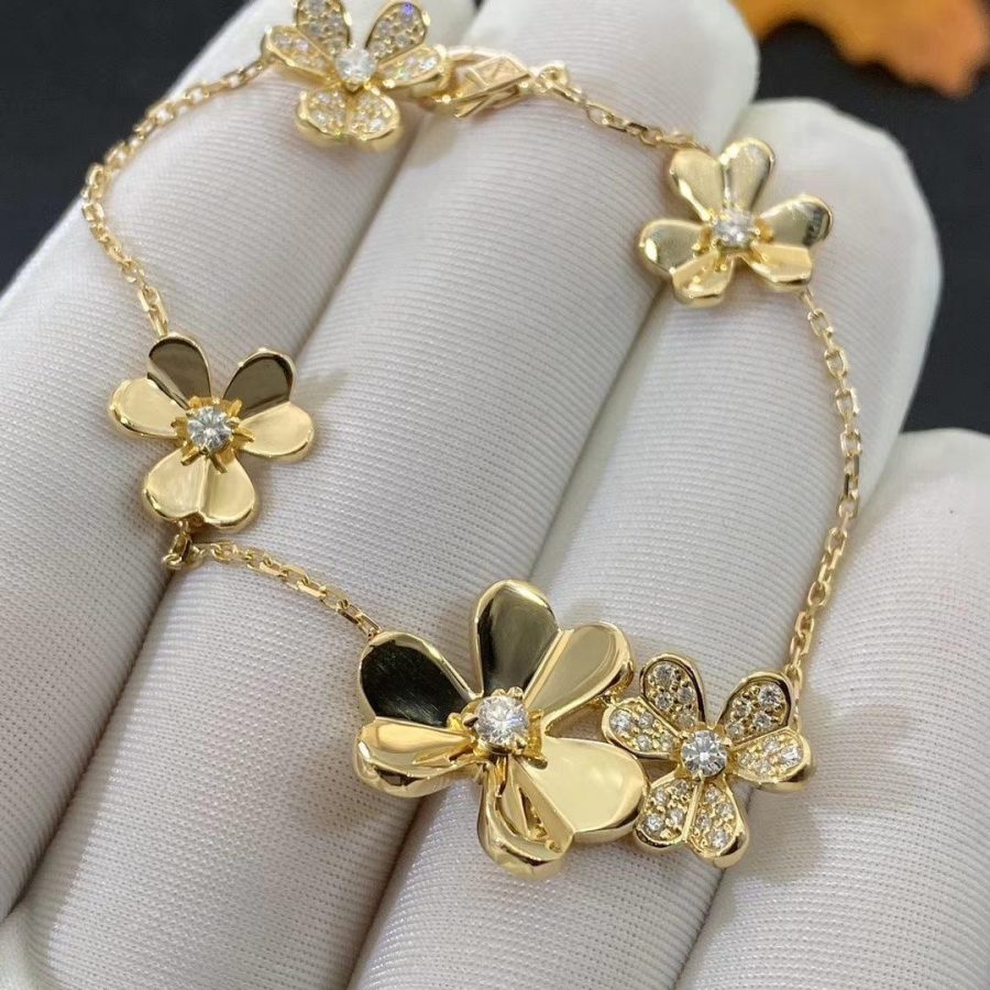 [Rosla]FRIVOLE GOLD 5 FLOWERS BRACELET