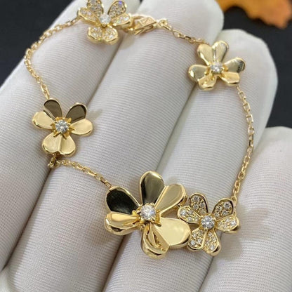 [Rosla]FRIVOLE GOLD 5 FLOWERS BRACELET