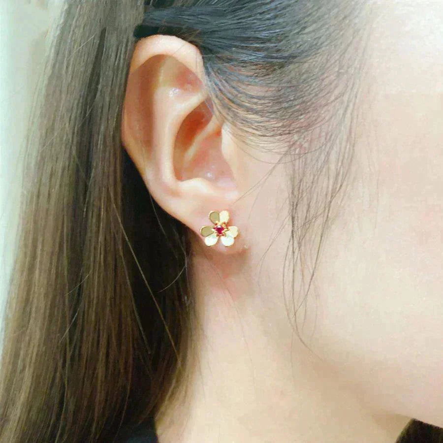 [Rosla]FRIVOLE  FLOWER PINK EARRINGS