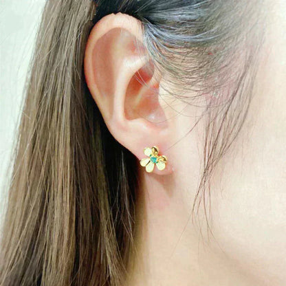 [Rosla]FRIVOLE  FLOWER MALACHITE EARRINGS