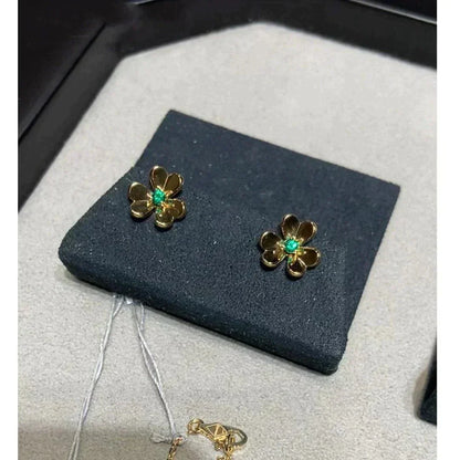 [Rosla]FRIVOLE  FLOWER MALACHITE EARRINGS