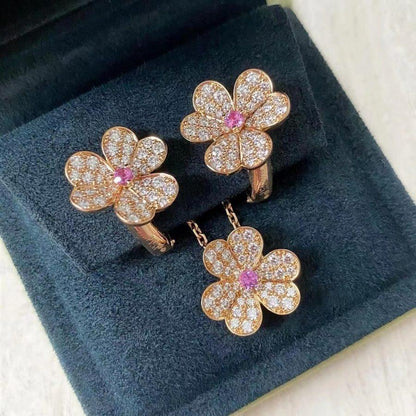 [Rosla]FRIVOLE ROSE GOLD FLOWER DIAMOND NECKLACE
