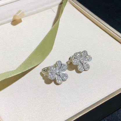 [Rosla]FRIVOLE SILVER FLOWER DIAMOND EARRINGS