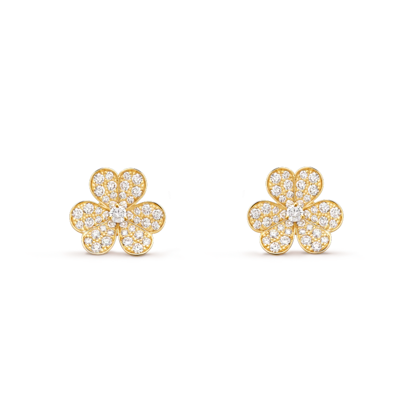 [Rosla]FRIVOLE GOLD FLOWER DIAMOND EARRINGS