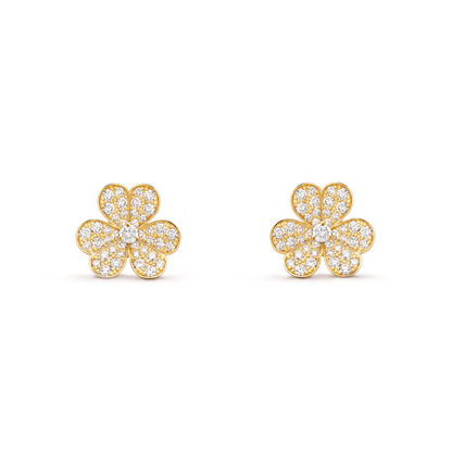[Rosla]FRIVOLE GOLD FLOWER DIAMOND EARRINGS
