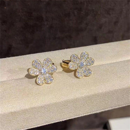 [Rosla]FRIVOLE GOLD FLOWER DIAMOND EARRINGS