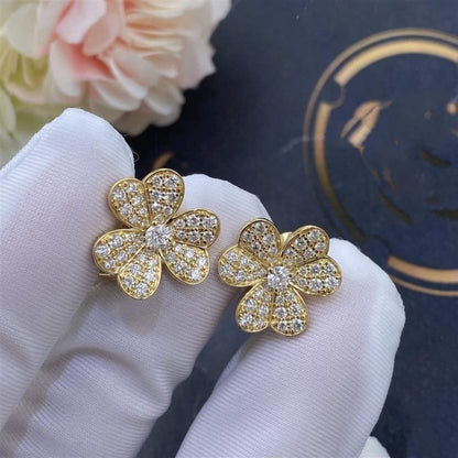 [Rosla]FRIVOLE GOLD FLOWER DIAMOND EARRINGS