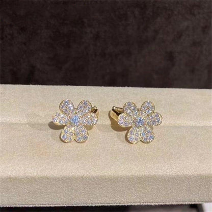 [Rosla]FRIVOLE GOLD FLOWER DIAMOND EARRINGS