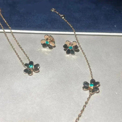 [Rosla]FRIVOLE  FLOWER MALACHITE EARRINGS