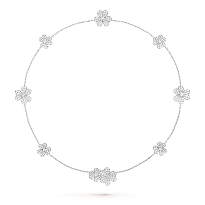 [Rosla]FRIVOLE SILVER 9 FLOWERS NECKLACE