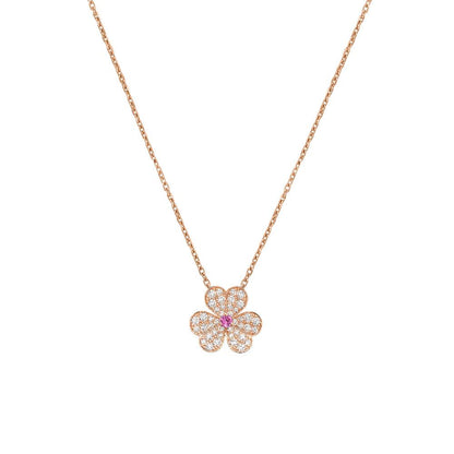 [Rosla]FRIVOLE ROSE GOLD FLOWER DIAMOND NECKLACE