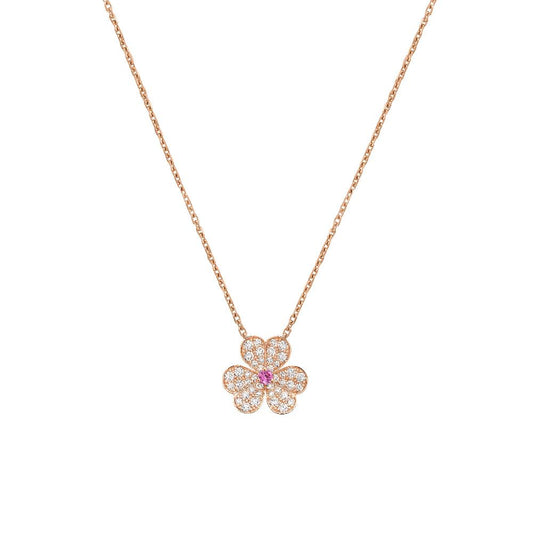 [Rosla]FRIVOLE ROSE GOLD FLOWER DIAMOND NECKLACE