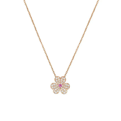 [Rosla]FRIVOLE ROSE GOLD FLOWER DIAMOND NECKLACE