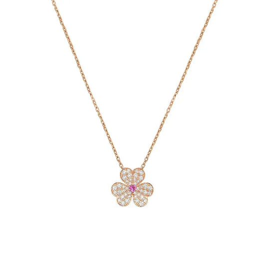 [Rosla]FRIVOLE ROSE GOLD FLOWER DIAMOND NECKLACE