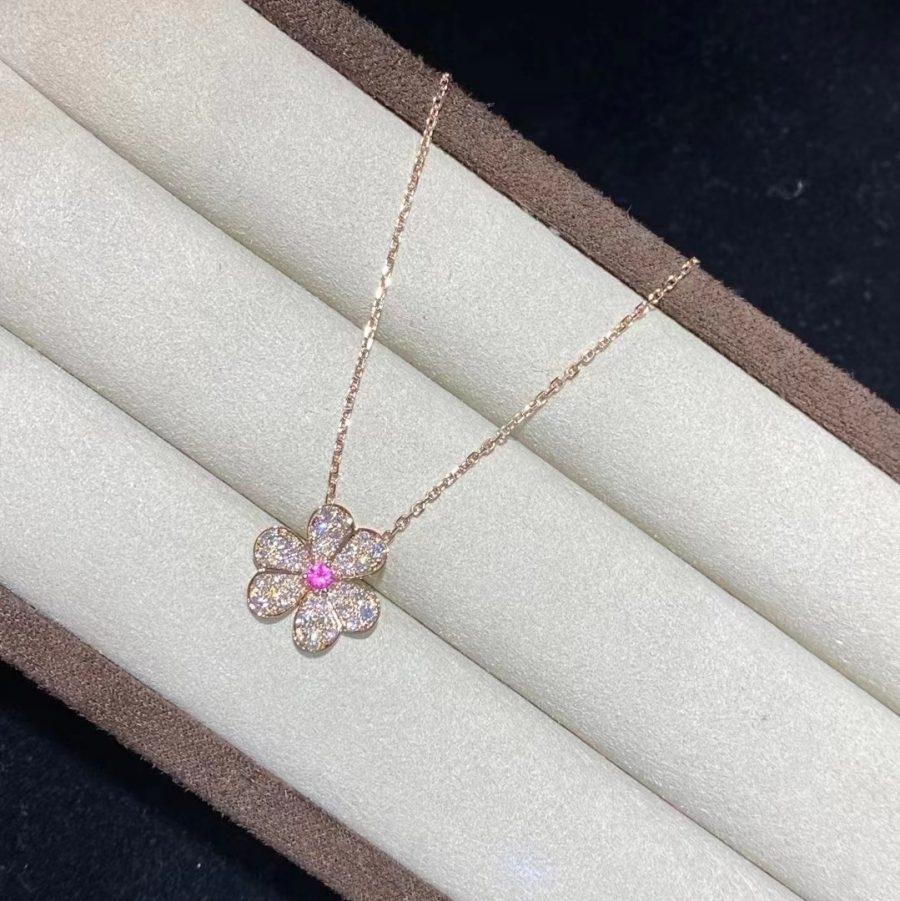 [Rosla]FRIVOLE ROSE GOLD FLOWER DIAMOND NECKLACE