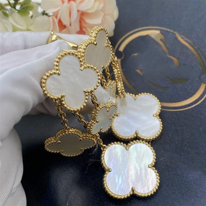[Rosla]CLOVER EARRINGS WHITE MOP 4 MOTIFS GOLD