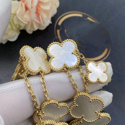 [Rosla]CLOVER EARRINGS WHITE MOP 4 MOTIFS GOLD