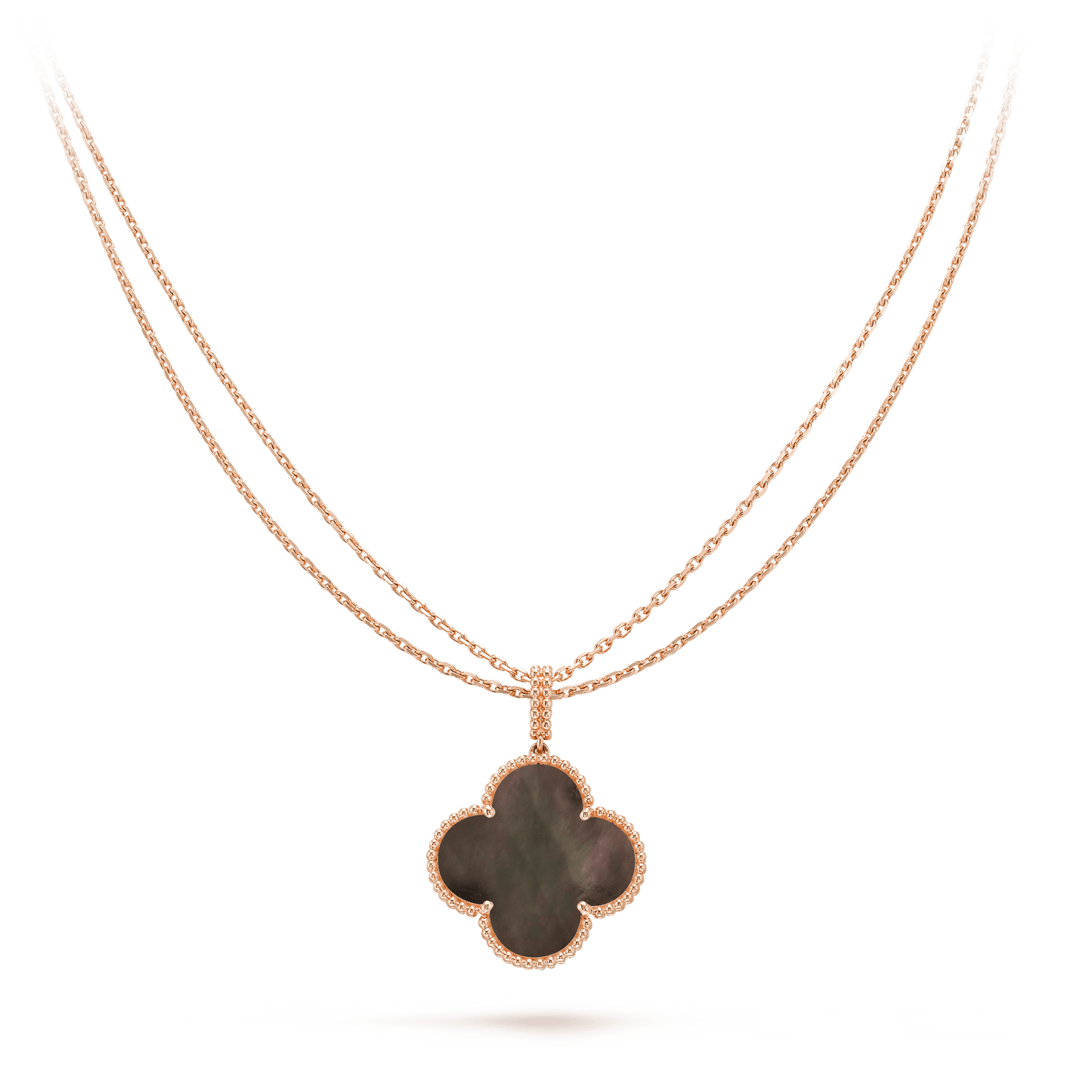 [Rosla]CLOVER 25MM GOLD DARK MOP BIG CLOVER NECKLACE