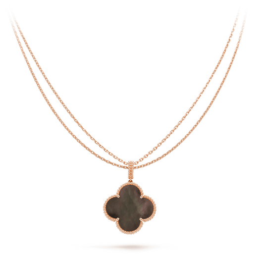 [Rosla]CLOVER 25MM GOLD DARK MOP BIG CLOVER NECKLACE