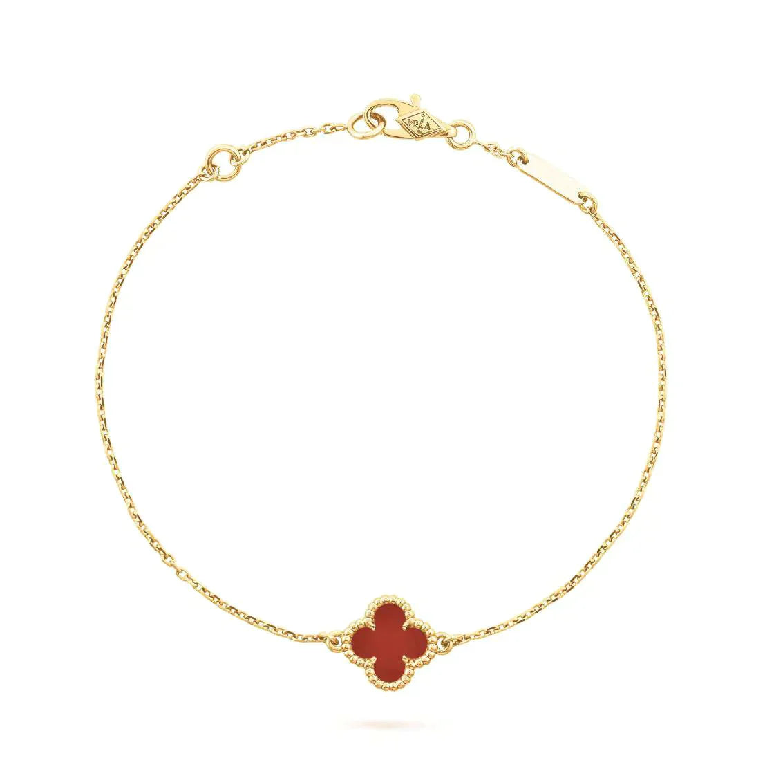 [Rosla]CLOVER  CARNELIAN SINGLE FLOWER BRACELET