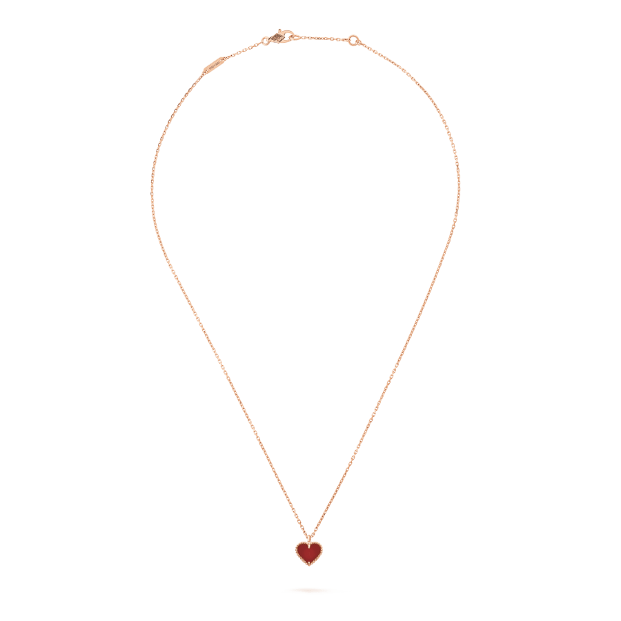 [Rosla]SWEET CLOVER CARNELIAN HEART NECKLACE