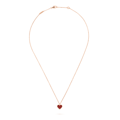 [Rosla]SWEET CLOVER CARNELIAN HEART NECKLACE