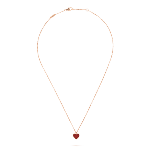 [Rosla]SWEET CLOVER CARNELIAN HEART NECKLACE