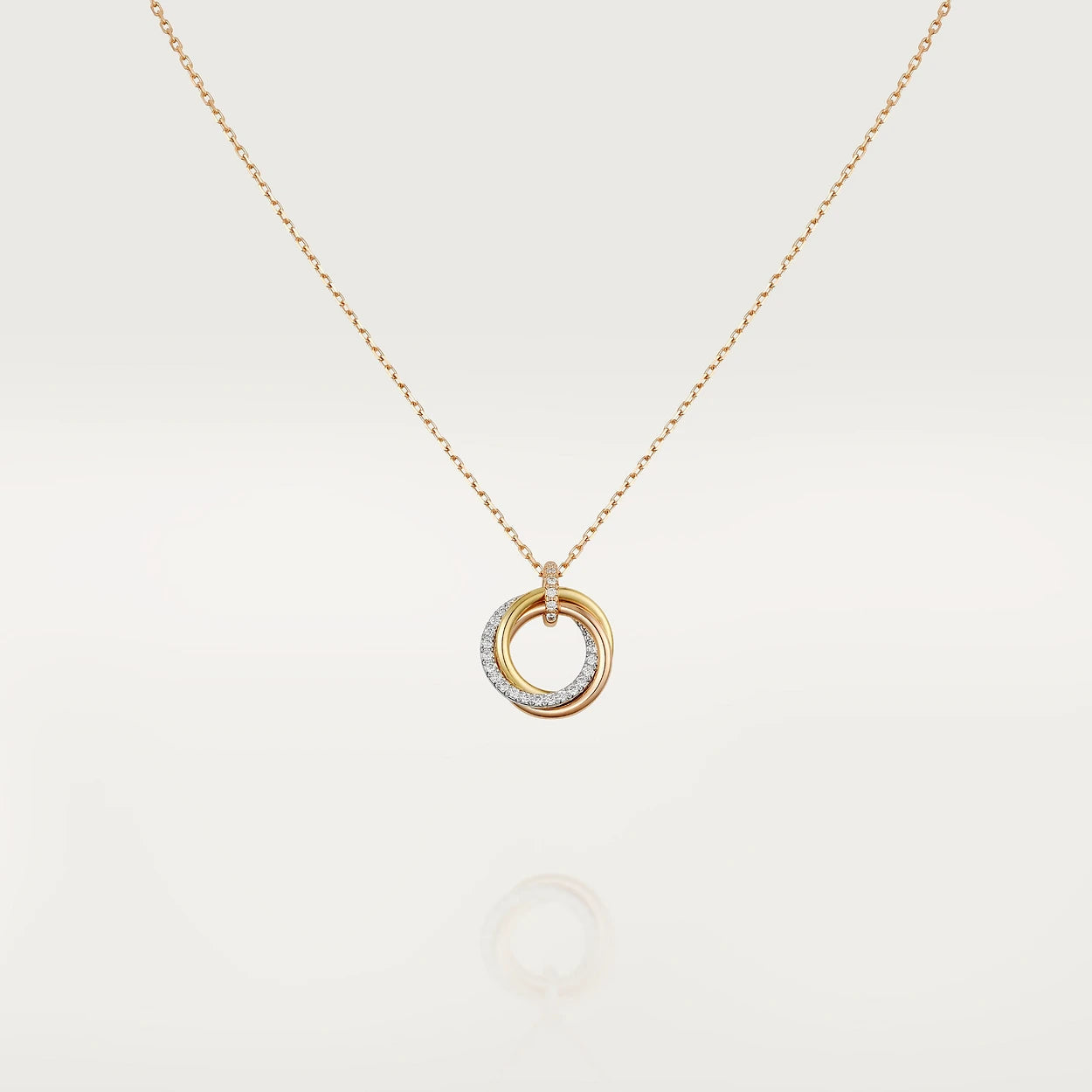 [Rosla]TRINITY NECKLACE SILVER GOLD PINK GOLD DIAMONDS